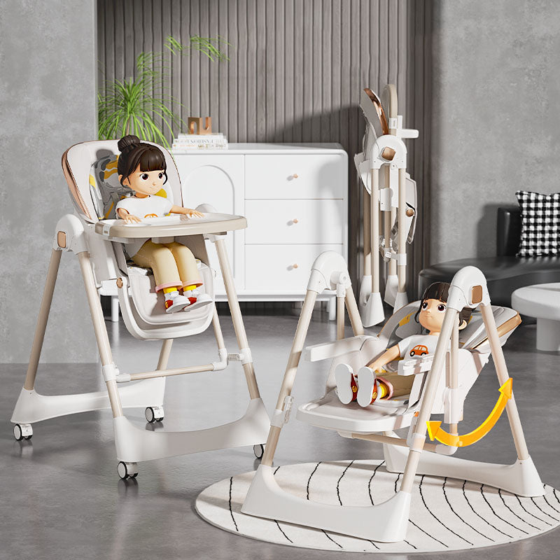 3-in-1 Convertible High Chair for Kids Adjustable Baby Feeding Chair with Swing | Recline | Detachable Tray | 5-Point Harness | Foldable Design | Multi-Height & Footrest Settings 6 Months to 5 Years