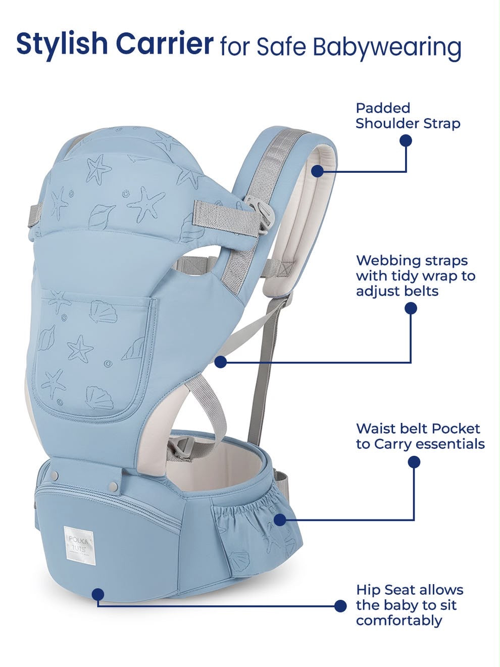 Kidspark loveme baby carrier | super adjustable | premium materials | cradle position