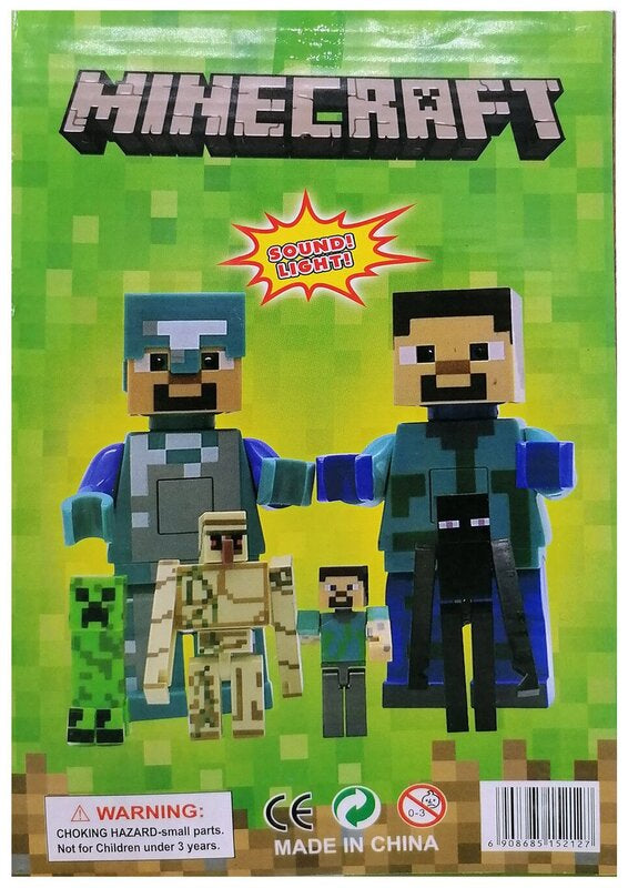 Mine craft Steve diamond armour light and sound figure