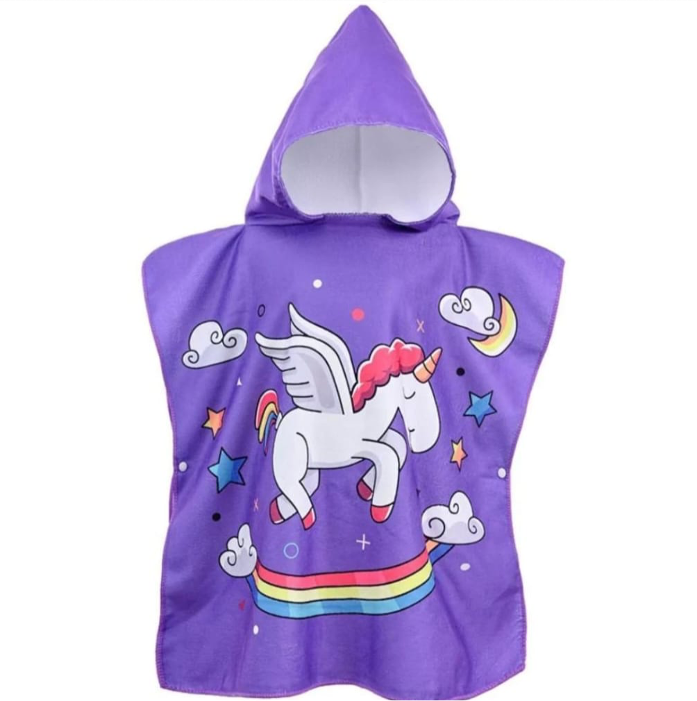 Snuggly Joy: Adorable Cartoon Print Hooded Microfiber Baby Bath Towel - Kidspark
