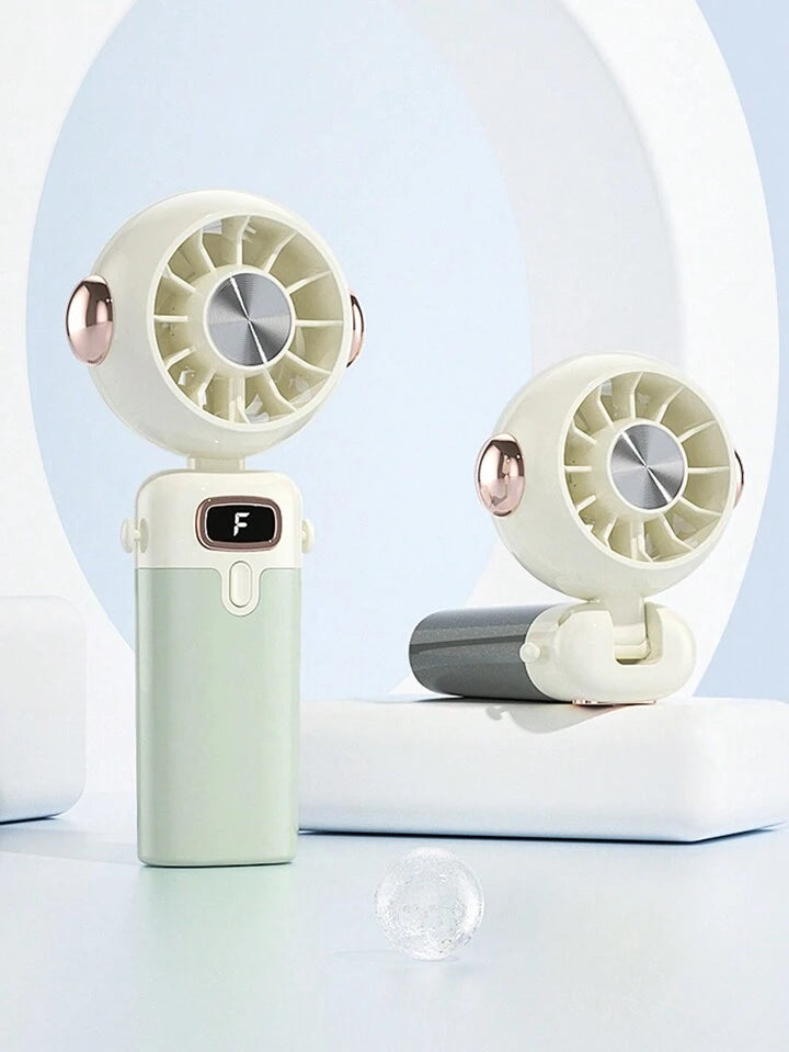 2-In-1 Folding Desktop And Handheld Fan, 1200mAh Rechargeable Battery, 3-Speed Adjustable Wind, type c charging - Kidspark
