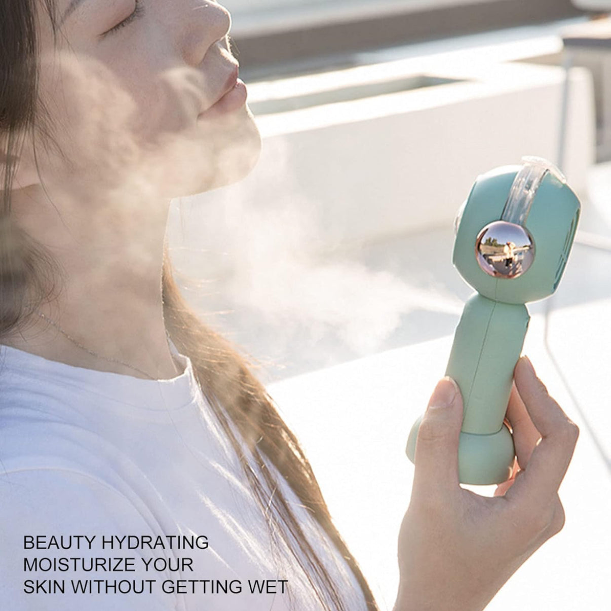 Handheld Misting Fan | 3 Speeds, portable adjustable table fan