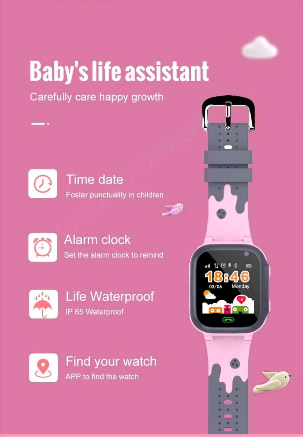 Kids premium smartwatch with tracking and sos features