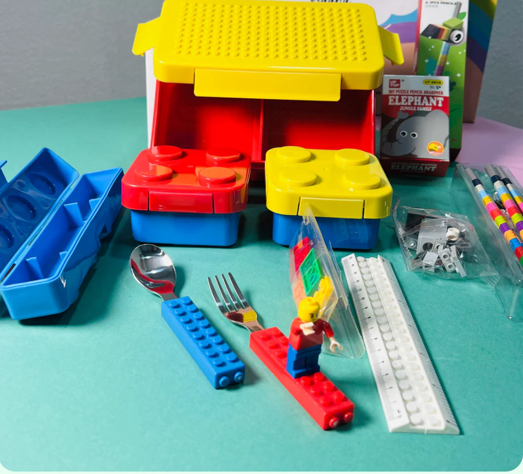 Blocks hamper ✨ includes (block lunchbox,block pencil,block sharpener ,block scale) - Kidspark