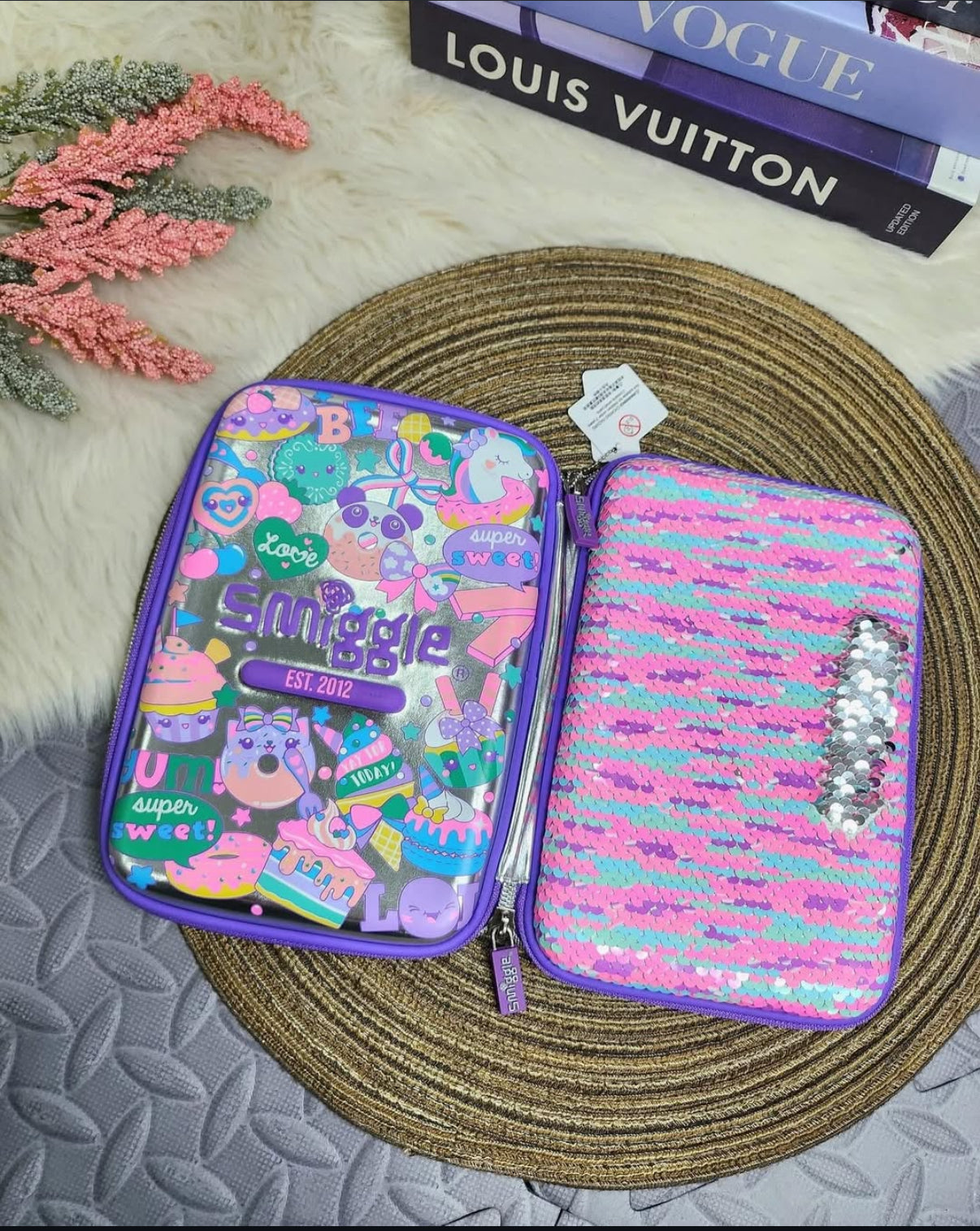 Smiggle embossed large pencil case (girls) - Kidspark