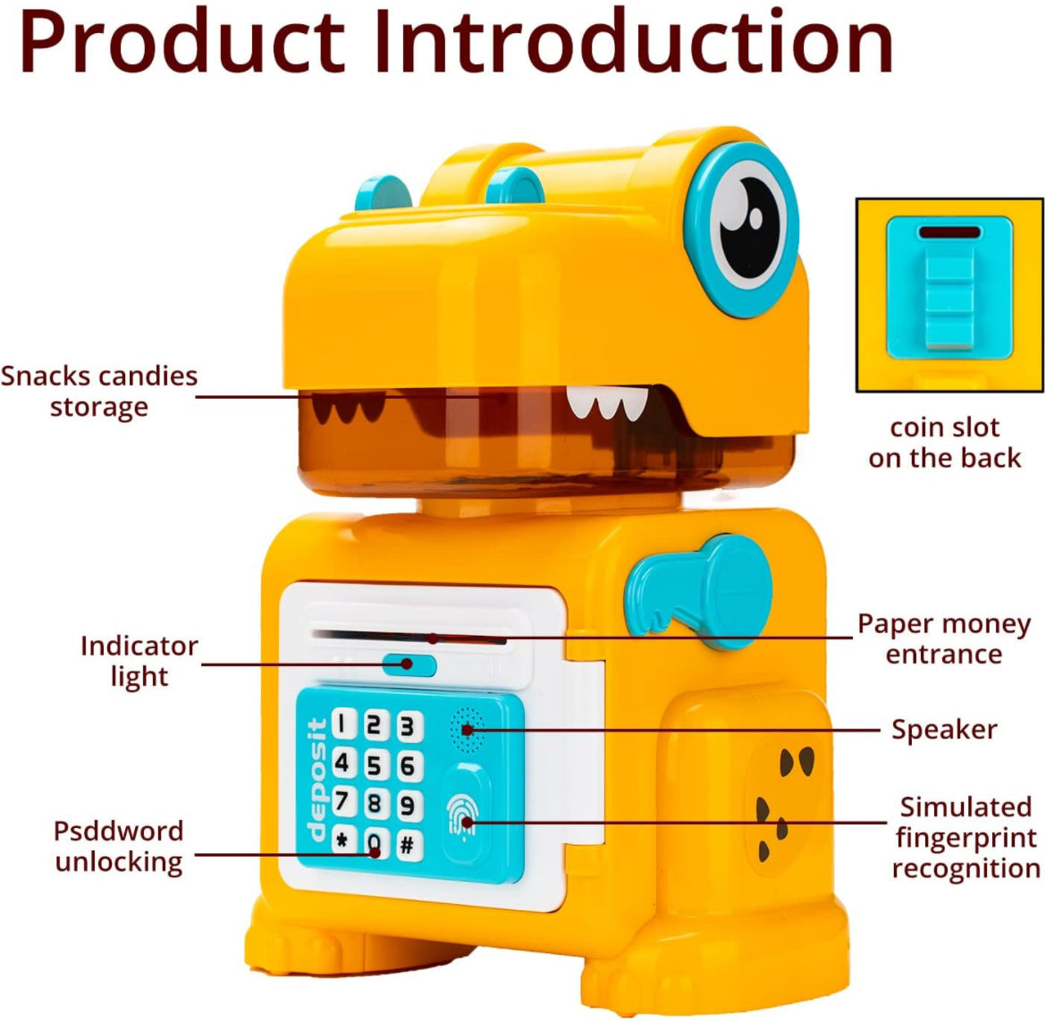 DINO piggy bank with storage for your kiddos! 🦖 - Kidspark