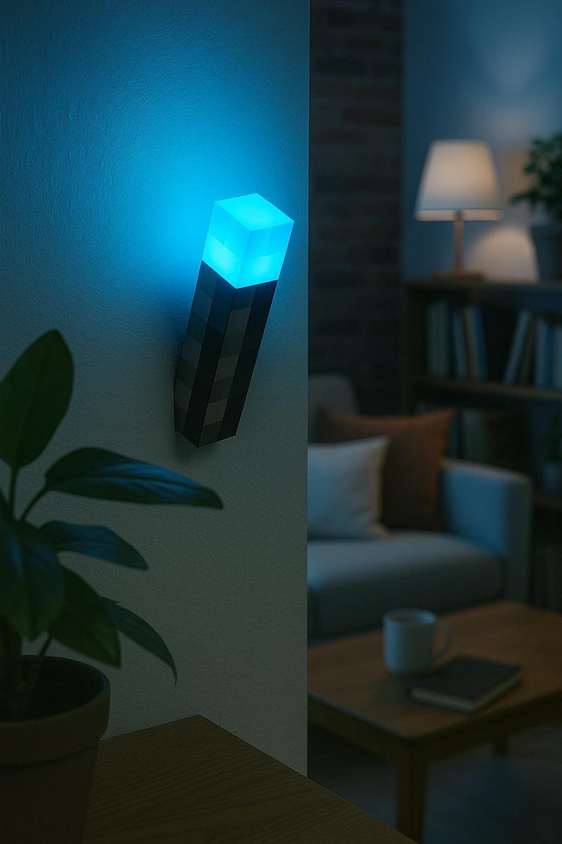 Minecraft Torch Night Light – 4 colour USB LED Wall Lamp
