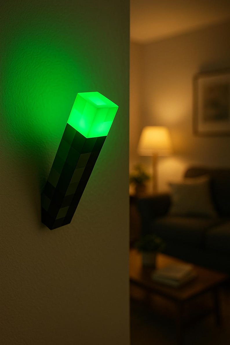 Minecraft Torch Night Light – 4 colour USB LED Wall Lamp