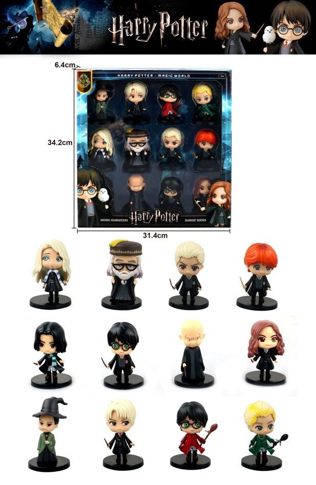 Harry Potter Magic World 12-Piece Mini Figurine Set – Collectible Display Characters
