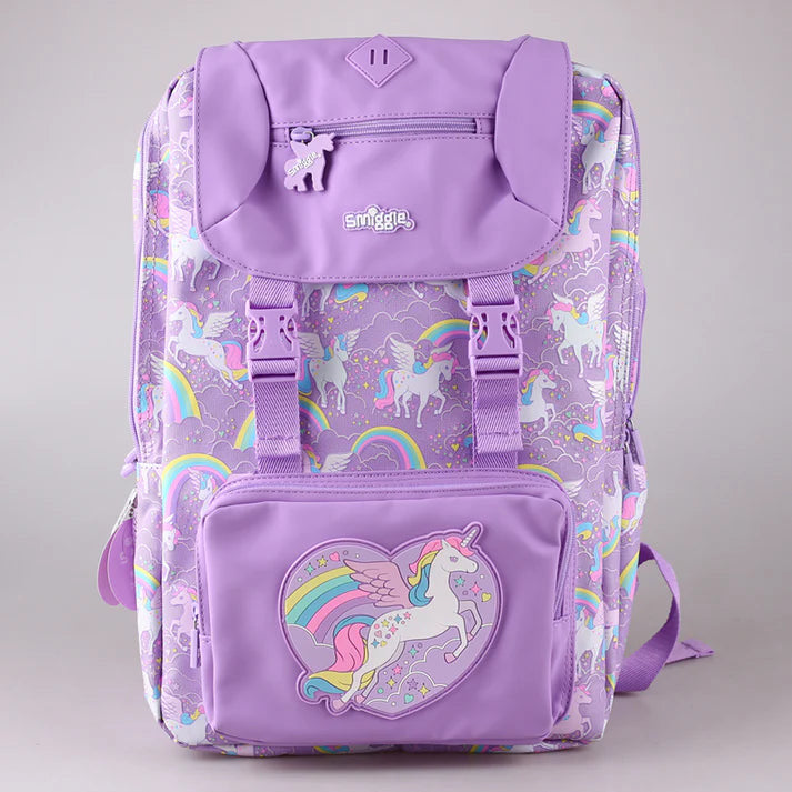 Big 18’’ Smiggle unicorn purple Backpack - Luxury Quality