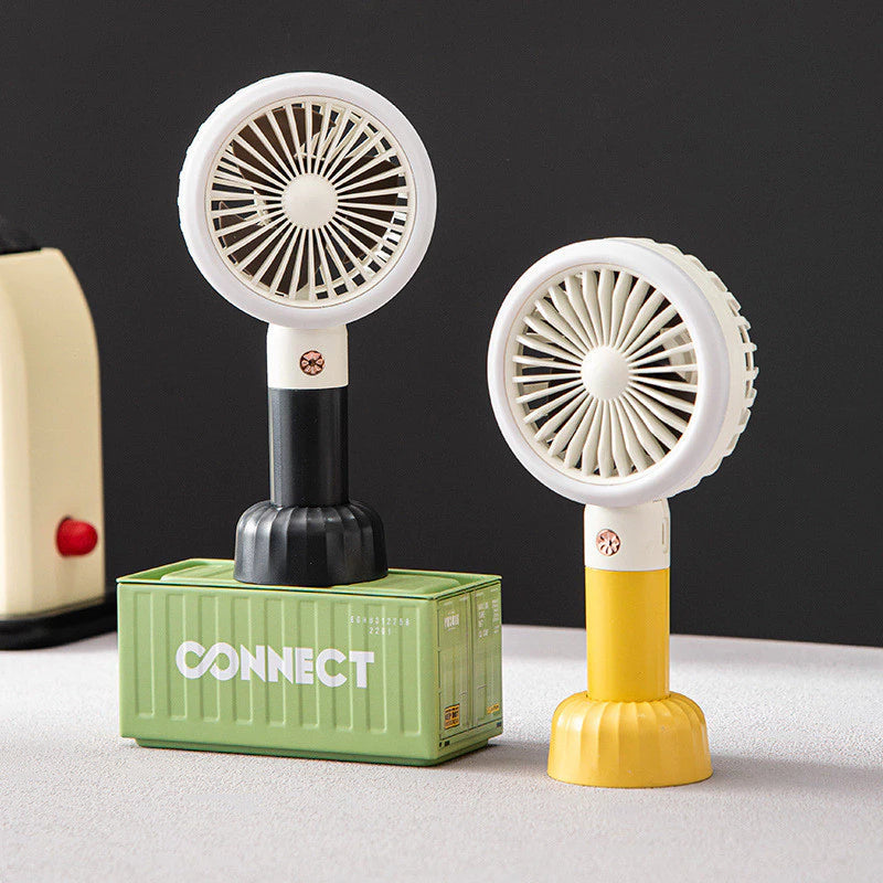 Retro hand fan home desktop fan with light | portable usb rechargeable