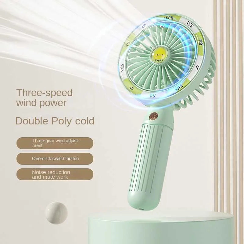Handheld Fan Fun Turntable 3 speed Power Silent | USB charging with mini games - Kidspark