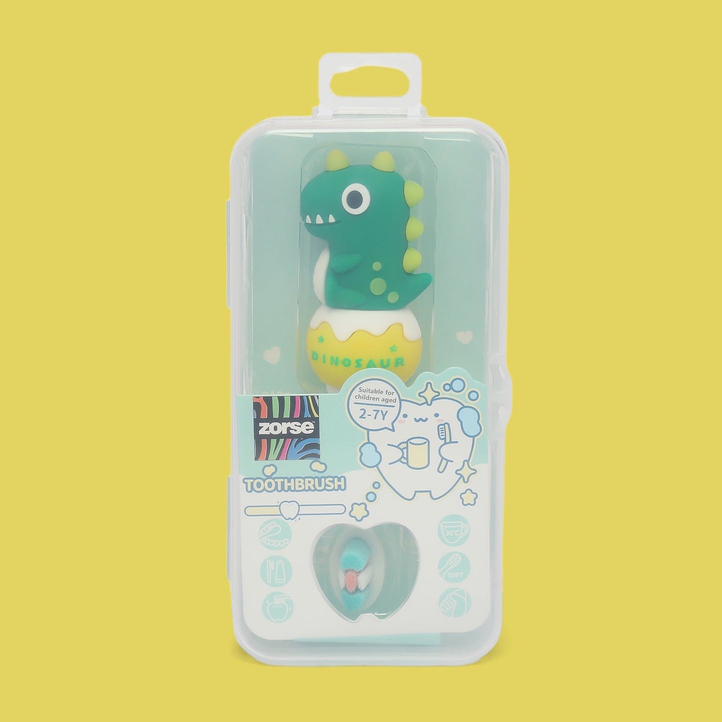 ZORSE baby toothbrush special curated for your child's teeth in style for 2-7 year olds (dinosaur random-print) - Kidspark