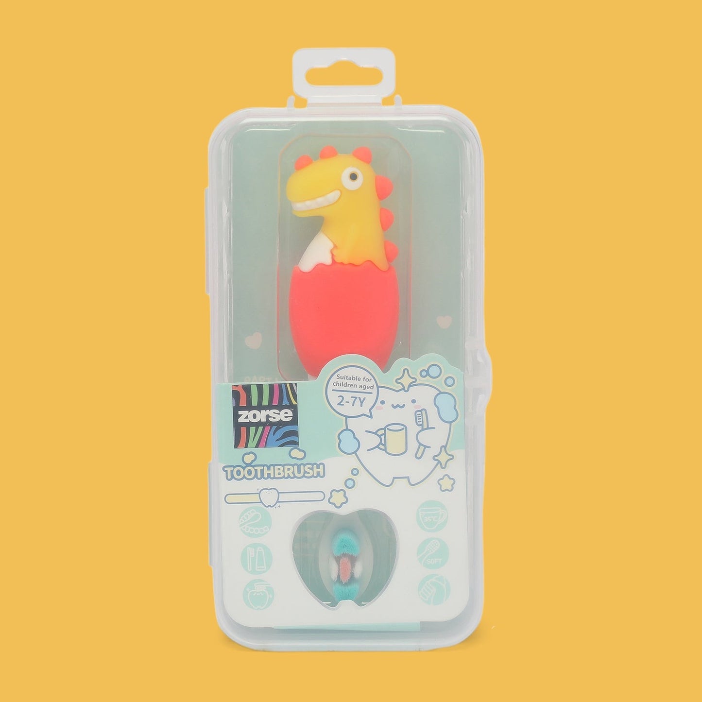 ZORSE baby toothbrush special curated for your child's teeth in style for 2-7 year olds (dinosaur random-print) - Kidspark