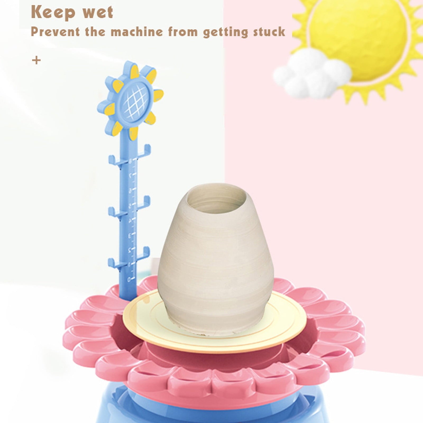 Pottery Wheel Kit for Kids,Complete Pottery Wheel and Painting Kit for Beginners, Educational Creative DIY Pottery Wheel, with Clay Paints and Tools DIY Toy - Kidspark