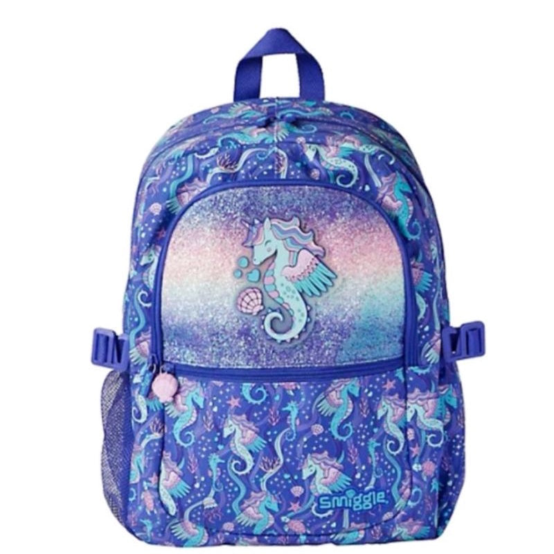 Smiggle - 16 inch Premium glitter sea horse Backpack