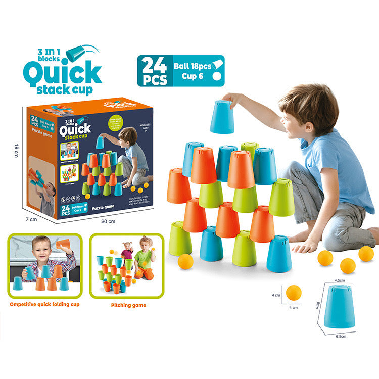 3-in-1 Quick Stack Cups Game for Kids | Kids Park - Kidspark