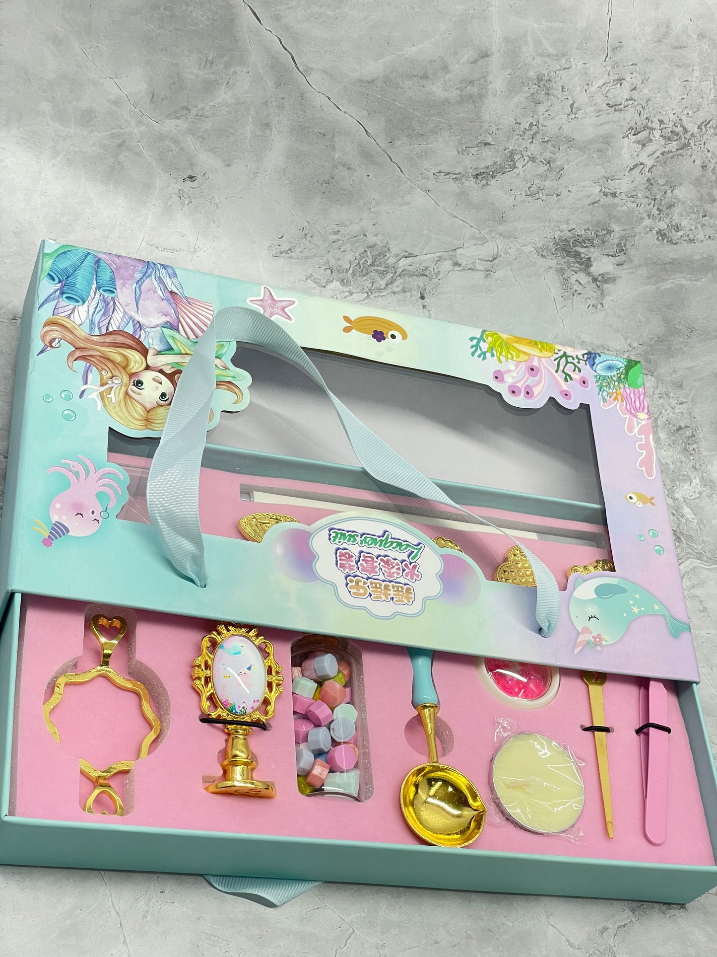 Mermaid premium DIY sealing wax stamp kit 15 pcs set - Kidspark