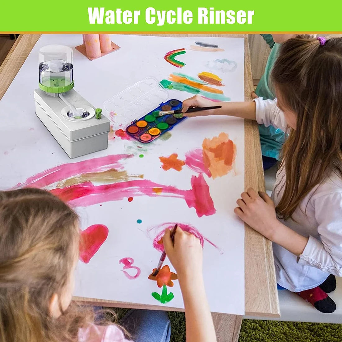Multifunctional Paint Brush rinser with Fresh Water Cycle in every flush ( pink ) - Kidspark