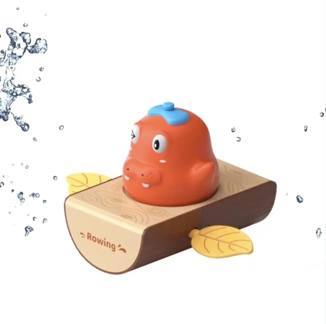 Floating paddle boat hippo and crocodile Bath Toy: Making Bath time Fun and Playful(1pc) - Kidspark