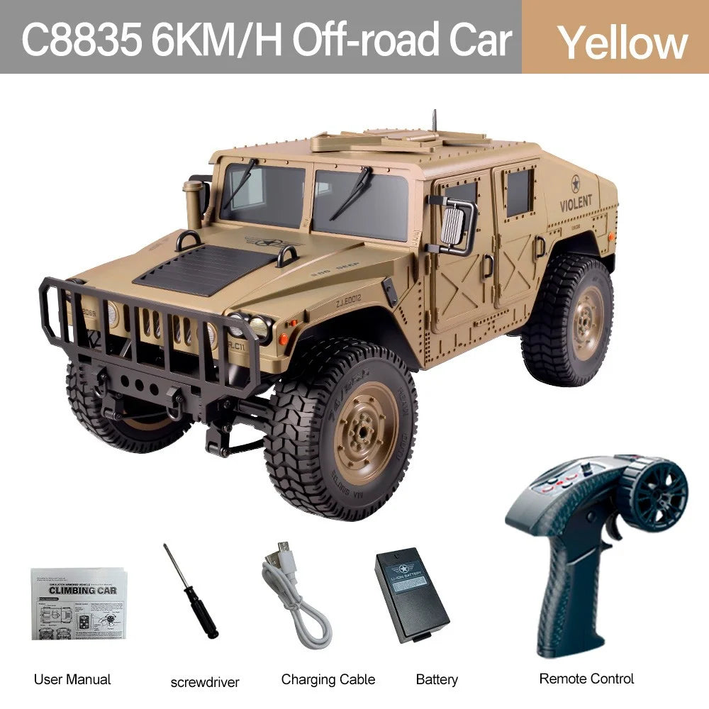 JJRC C8835 1:16 4WD RC Military Jeep with LED Lights
