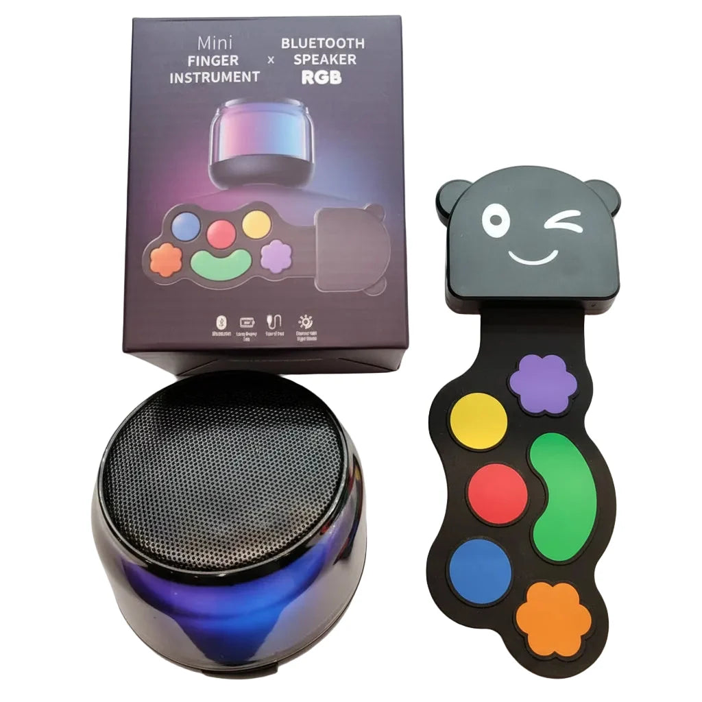 Mini Finger Instrument Bluetooth Speaker with RGB Lights (DRUM)