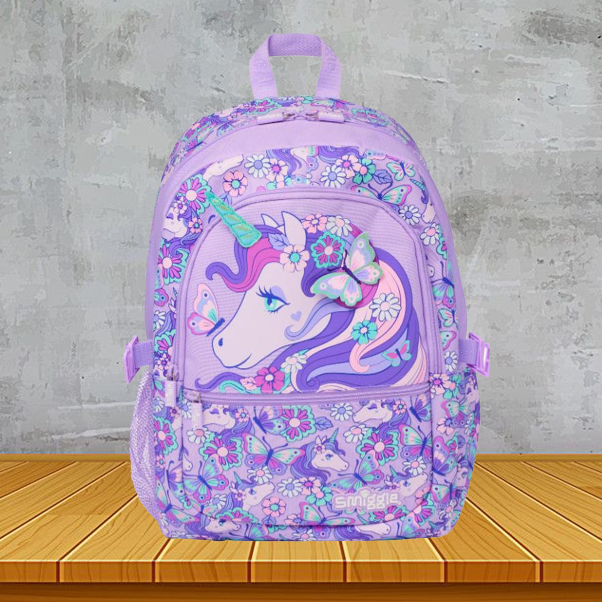 Smiggle - 16 inch Premium 3D purple unicorn Backpack