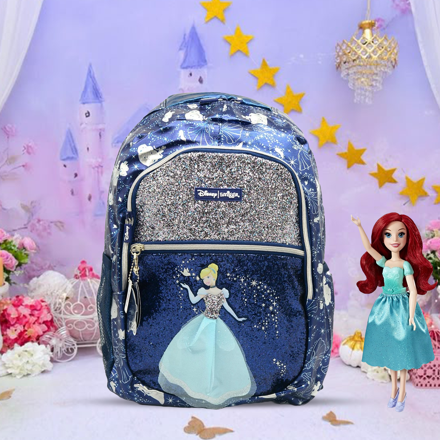 Smiggle 16 inch Premium frozen glitter Backpack