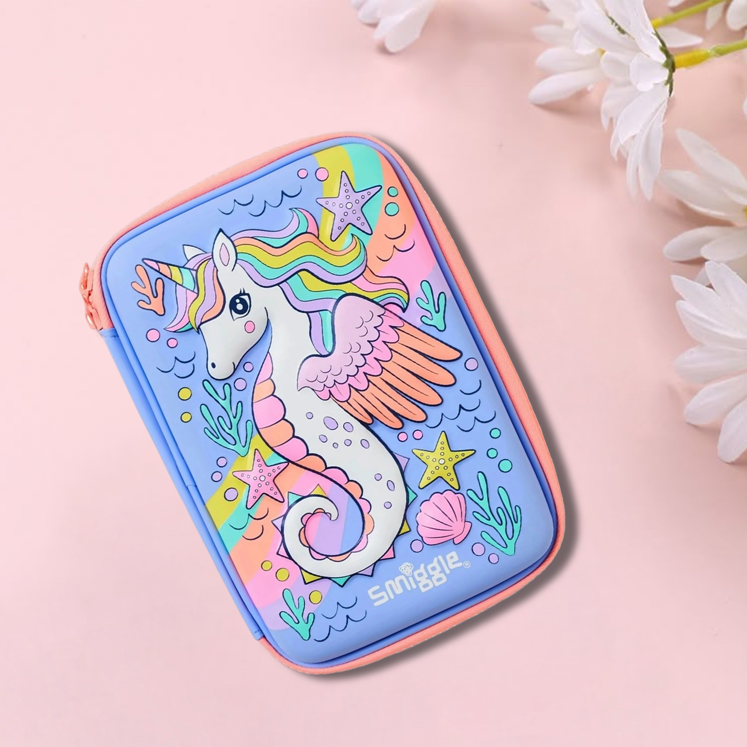 Smiggle embossed large pencil case (girls) – Kidspark