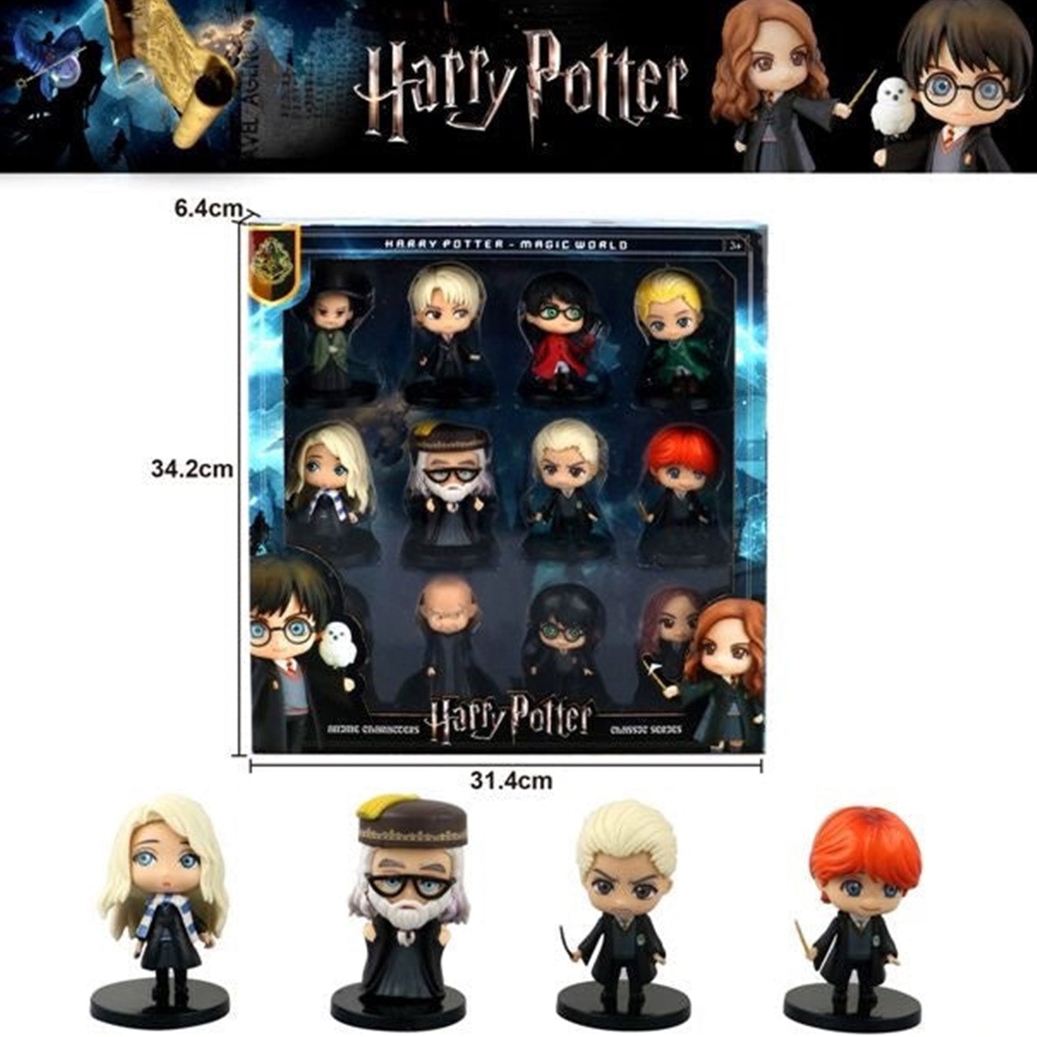 Harry Potter コレクションフィギュア 12体セット Harry Potter Magic World 12-Piece Mini Figurine Set – Collectible
