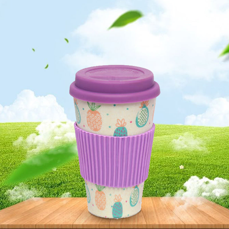 Eco-friendly Bamboo fibre Travel Coffee Mug for the best of journeys (purple-pine)