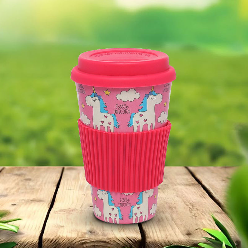 Eco-friendly Bamboo fiber Travel Coffee Mug (unicorn)