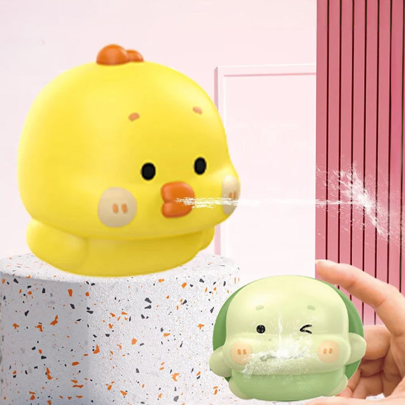 Bathtub water play floating squirt silicone animal scoop net swimming baby bath toys - Kidspark