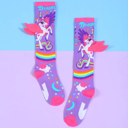 Premium quality 3D knee high unicorn socks