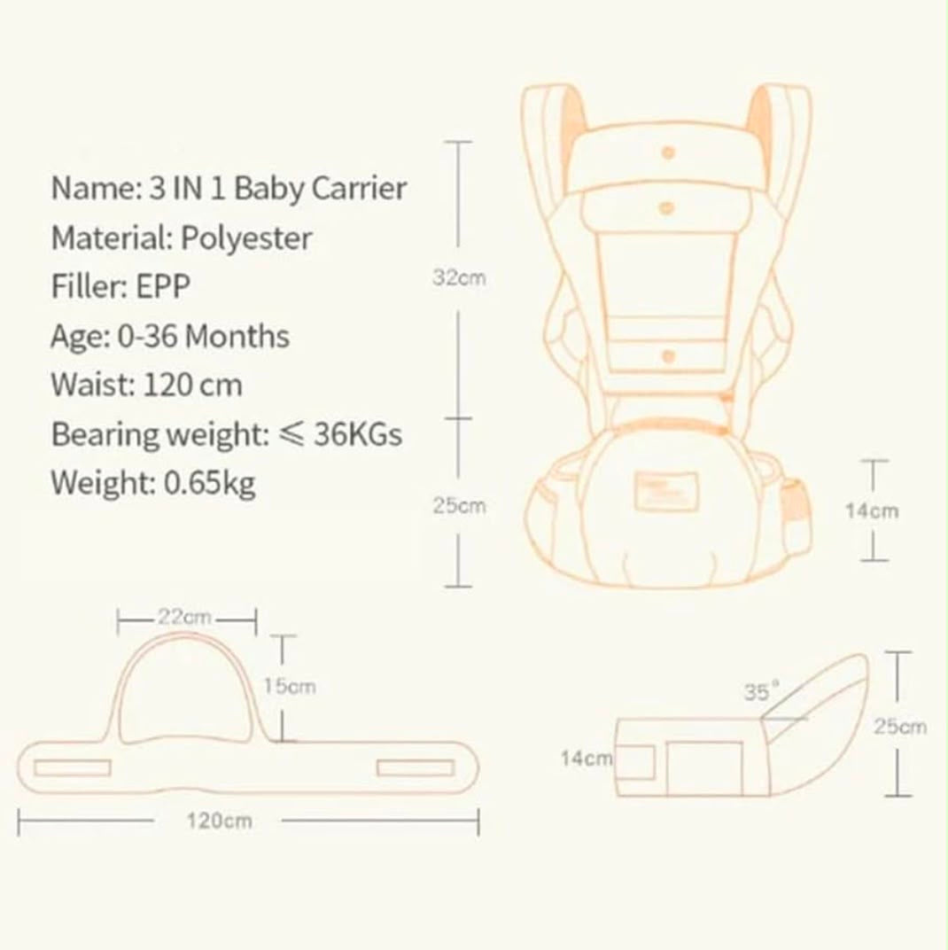 Qiebao Korean premium daisy carrier | hip seat | max storage| detachable chest support