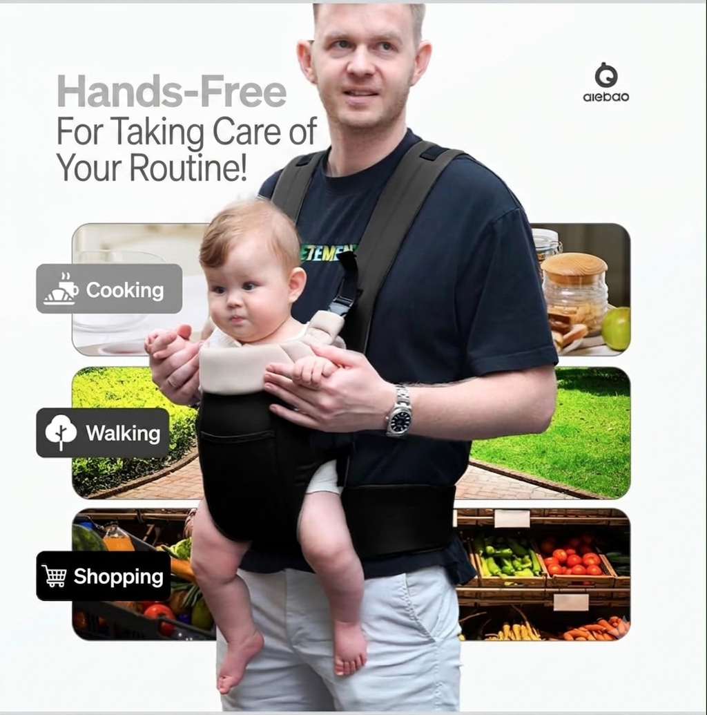 Kidspark Aiebao premium baby carrier | padded straps | M position sit| built in teether