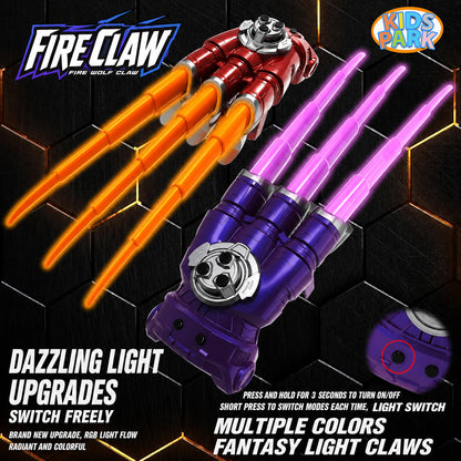Retractable Firewolf Claw Toy with Spinning Spark Colorful Light Battle Toy