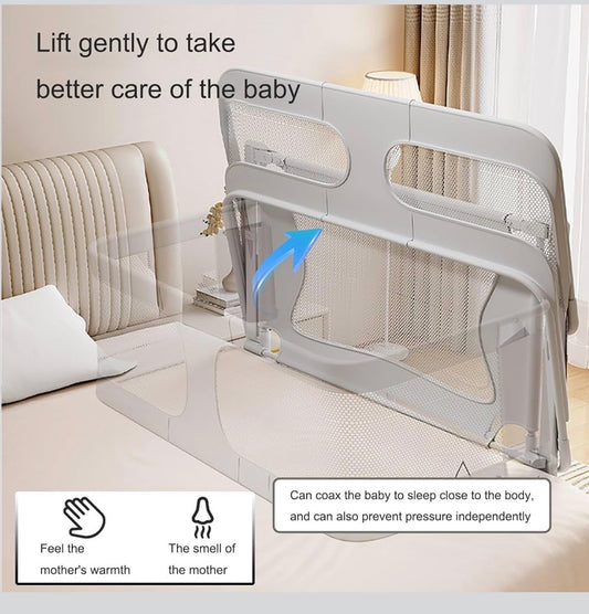 Kidspark 3 in 1 Bedside Crib | Cosleeping Crib | Folding Cot with Mosquito Net | Breathable Mesh Window| Adjustable Height
