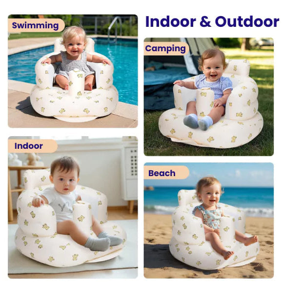 Premium Infant Sofa for Safe & Supported Sitting | Inflatable | Pediatrician-Backed Baby Sofa