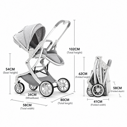 Kidspark Bellini baby stroller | High view reversible seat | All terrain wheels | sleekest design | luxury redefined