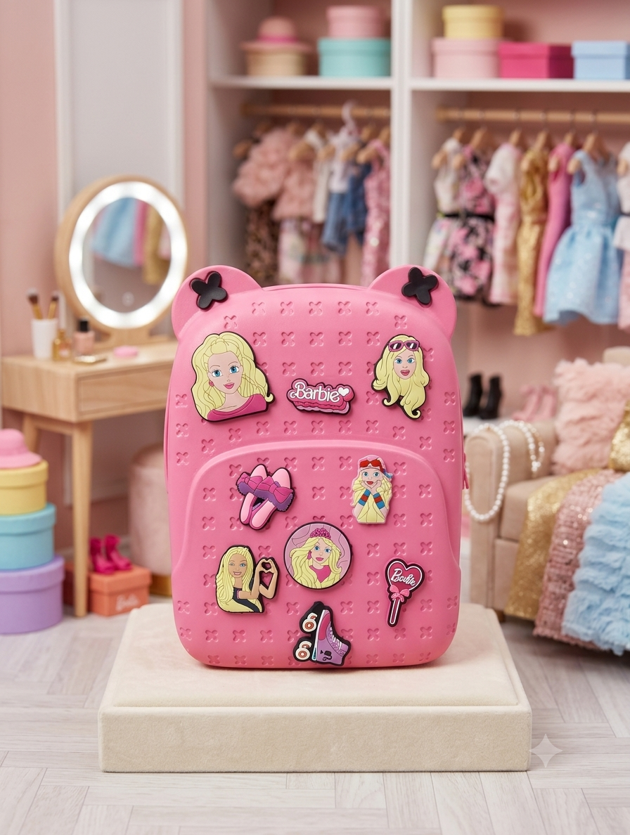 Crocs Style Barbie Silicone Backpack with DIY Jibbitz