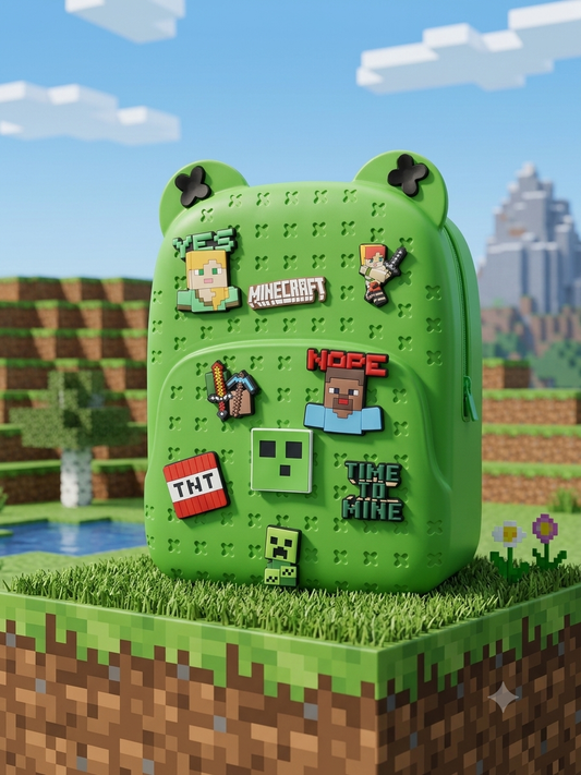 Crocs Style minecraft Silicone Backpack with DIY Jibbitz