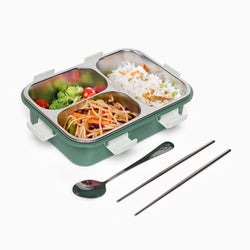 3-Compartment Stainless Steel Lunch Box - Kids Park - Kidspark