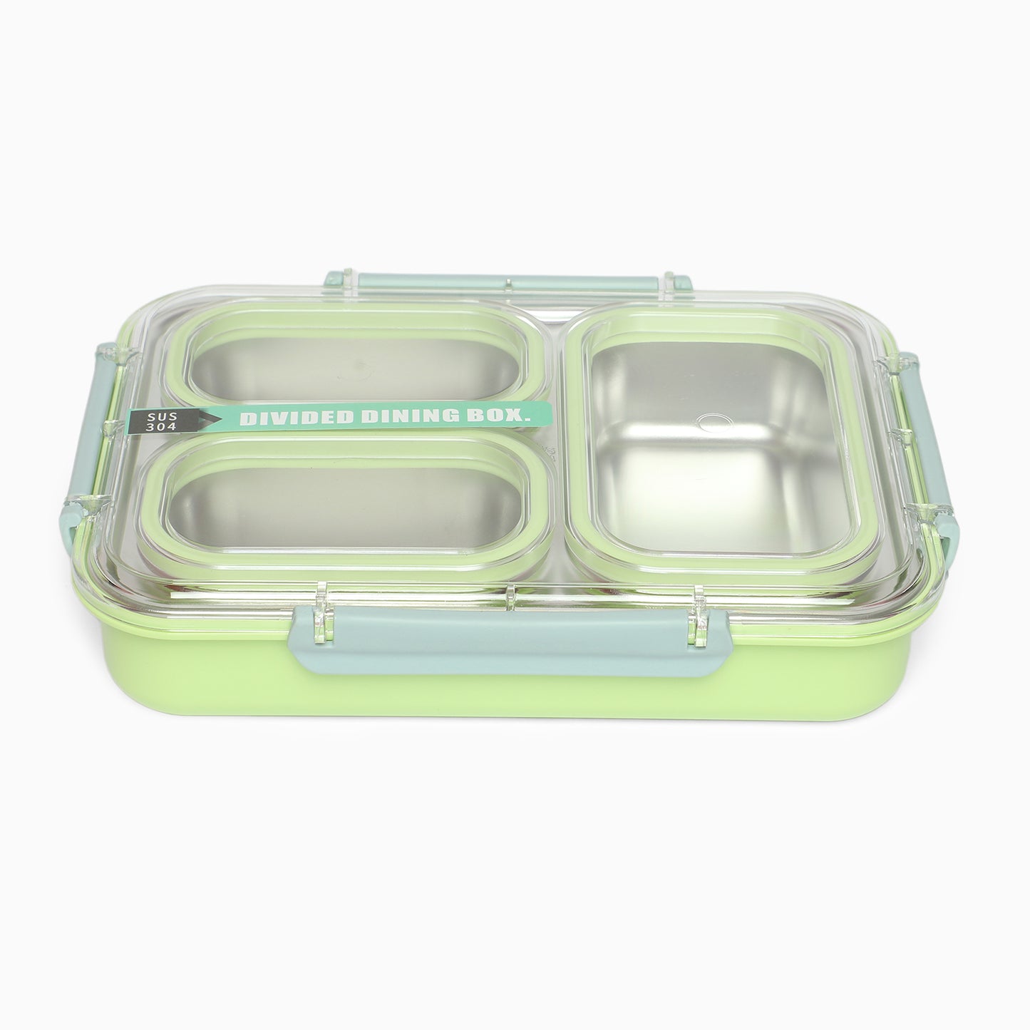 Stainless Steel 3-Compartment 1.2 L Lunch Boxes: Durable and Eco-Friendly (green) - Kidspark