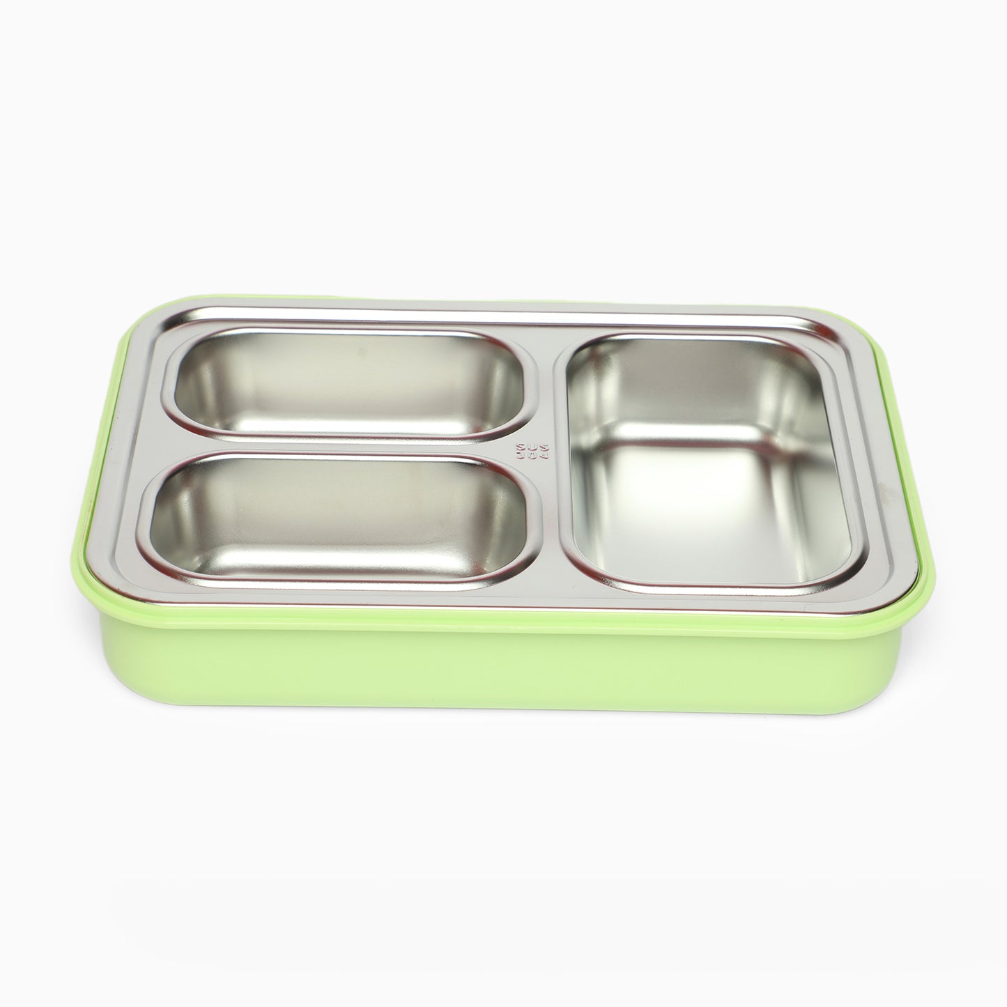 Stainless Steel 3-Compartment 1.2 L Lunch Boxes: Durable and Eco-Friendly (green) - Kidspark