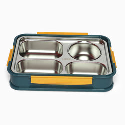 Food stainless steel 4 compartment lunchbox -1000 ml (blue) - Kidspark