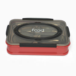 Food stainless steel 4 compartment lunchbox-1000 ml (red) - Kidspark