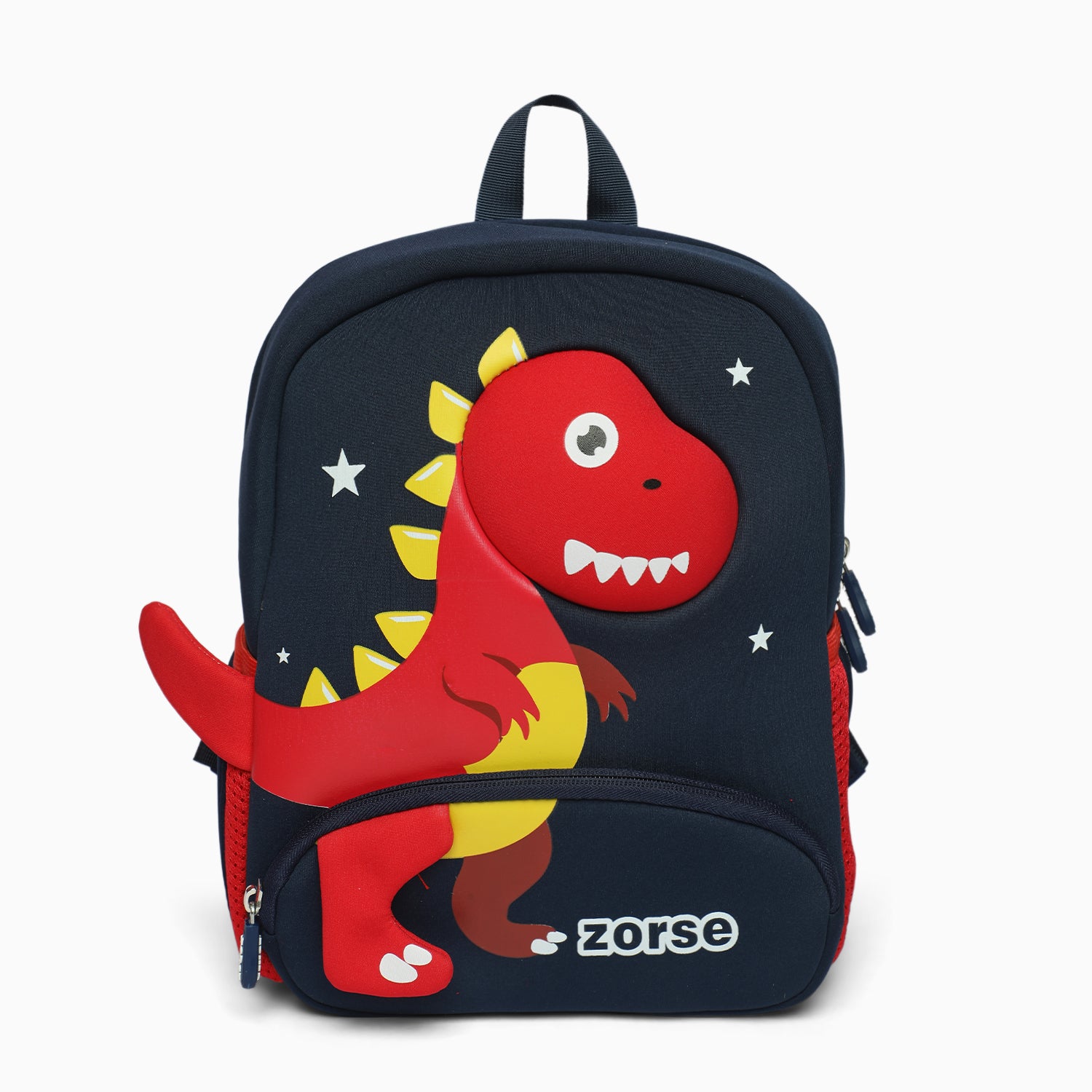 Zorse 3D red dino bag pack for kindergarten kids attractive and lovely backpacks small size (red)
