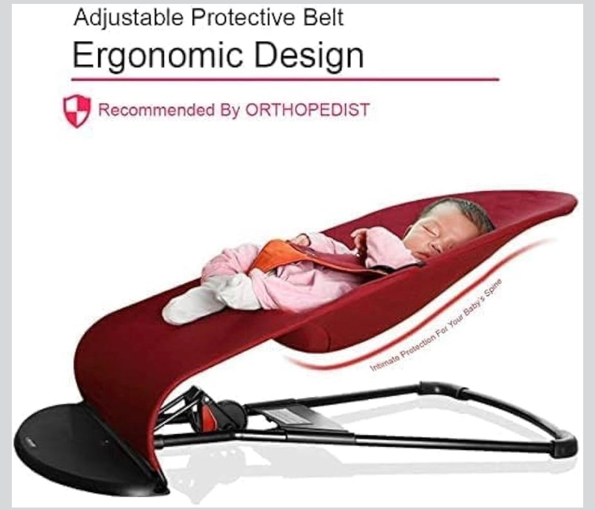 Kidspark Infant Natural Swing Bouncer | Compact | Foldable and Multi Recline Back | Removable Toybar/Fidget Bar | 0-9 months