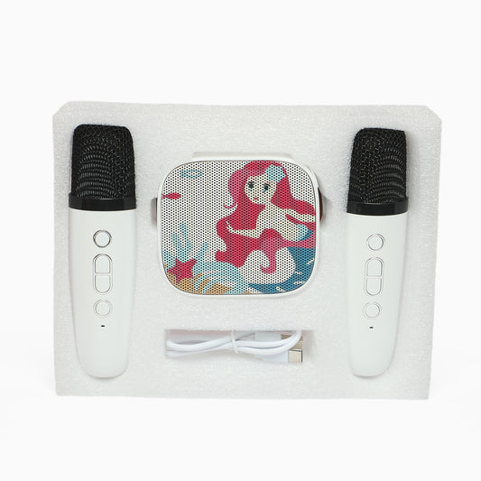 2 wireless microphone Bluetooth karaoke speaker kit mermaid - Kidspark